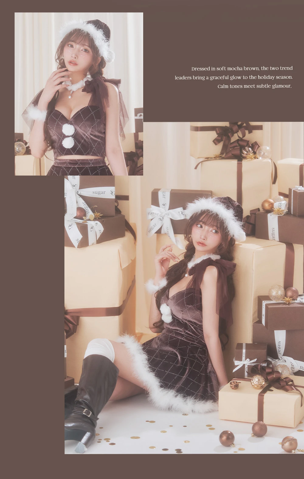 【サンタ】チュールリボンアーガイル風サンタコスプレ3