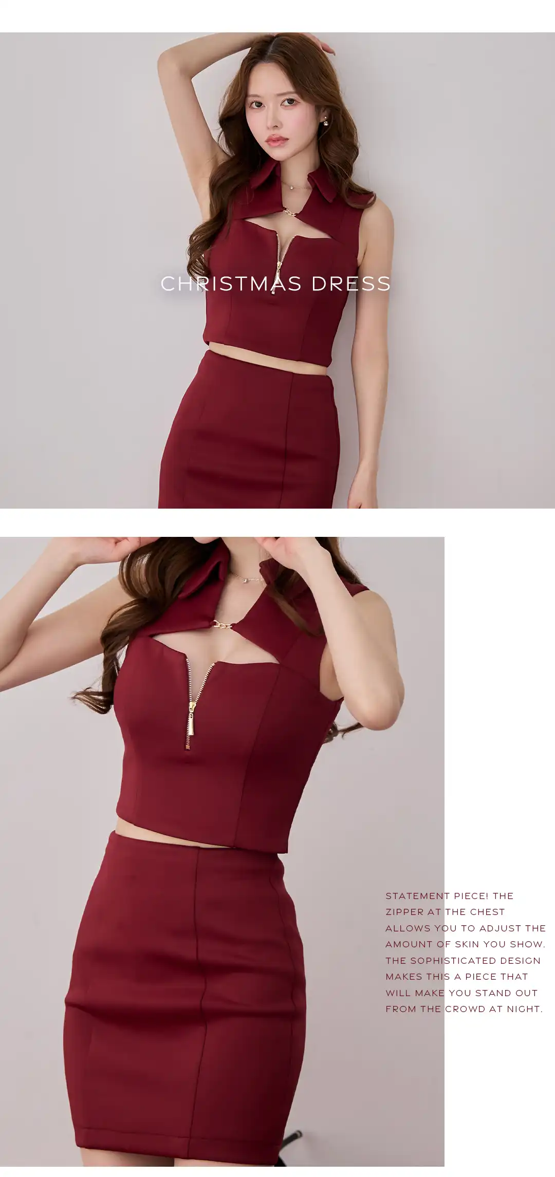 バックオープン起毛ニットフレアミニキャバドレス