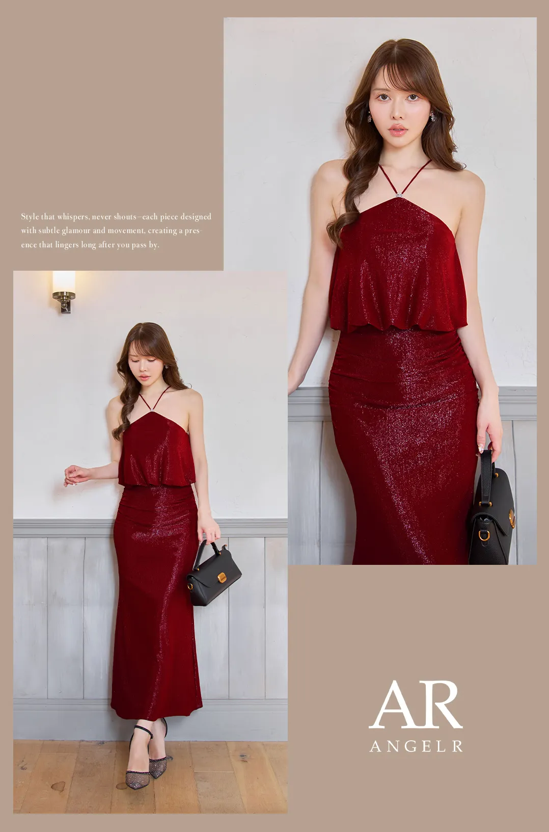 【ANGEL R/エンジェルアール】ホルターネック/ チャーム/ ラメ/ タイト/ ロングドレス/ キャバドレス2