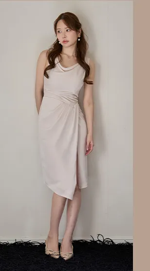 【ANDY/アンディ】フロントジッパー/ ジッパー/ スリット/ オフショル/ タイト/ ミニドレス/ キャバドレス