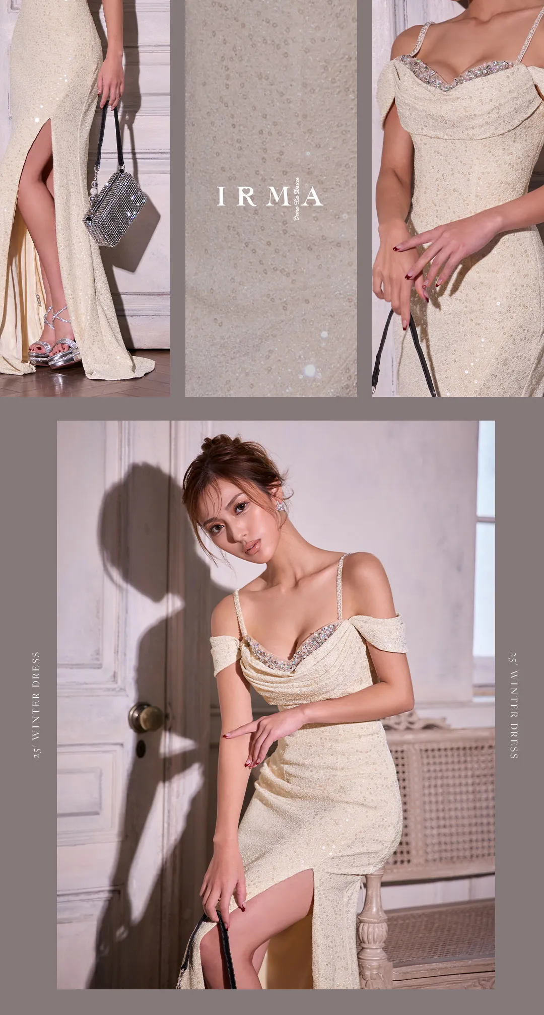 カレン&ゆめが着る、クラシカルなディテールで魅せる正統派ロングドレス