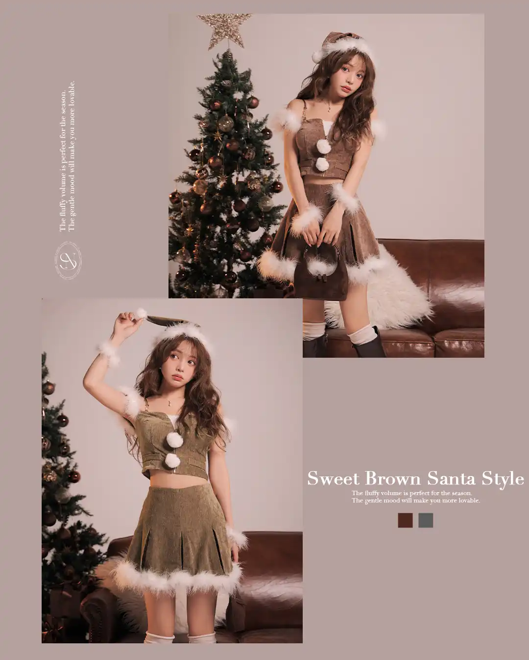 バックオープン起毛ニットフレアミニキャバドレス