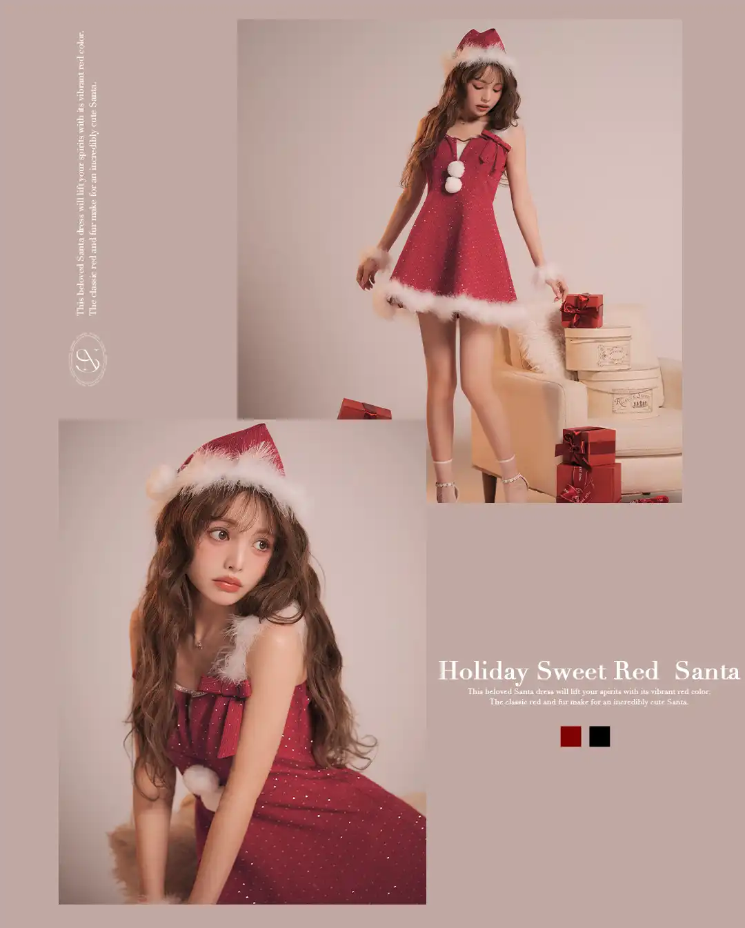 バックオープン起毛ニットフレアミニキャバドレス