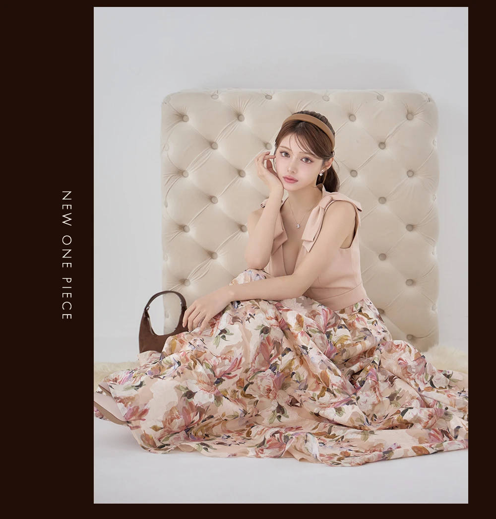 【SETTAN/セッタン】シンプル/ サテン/ ショルダーリボン/ Vネック/ Aライン/ ロングドレス / キャバドレス4