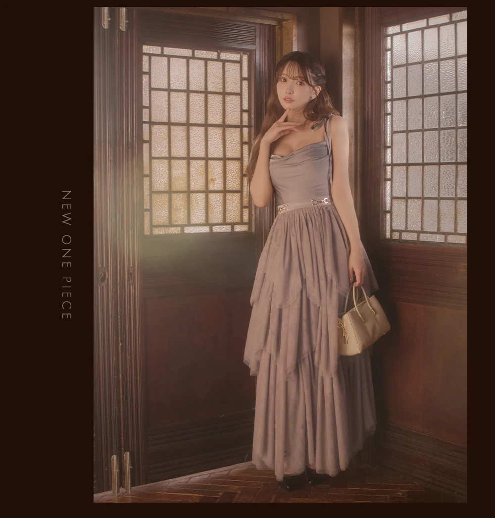 【【ANGEL R/エンジェルアール】クロスネック/ フロントビジュー/ ウエストカット/ ラメ/ メッシュ/ タイト/ ミニドレス/ キャバドレス3