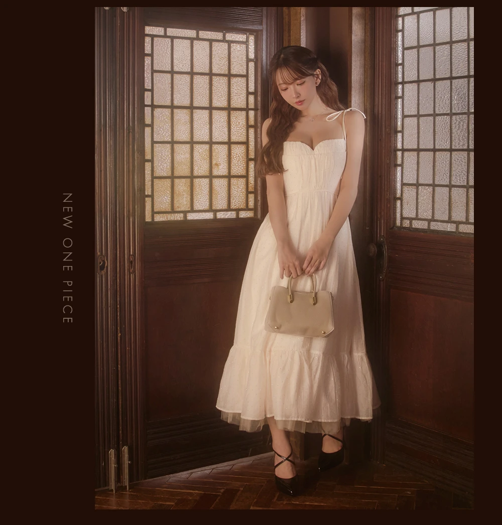 【DEA./ディア】ストーン/ シフォン/ ハートカット/ キャミソール/ ミディアムドレス/ キャバドレス4