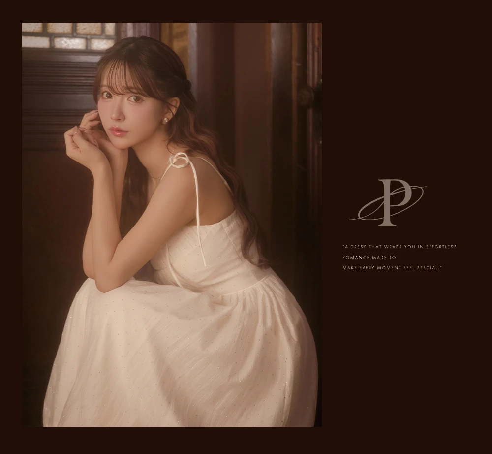 【DEA./ディア】ストーン/ シフォン/ ハートカット/ キャミソール/ ミディアムドレス/ キャバドレス5