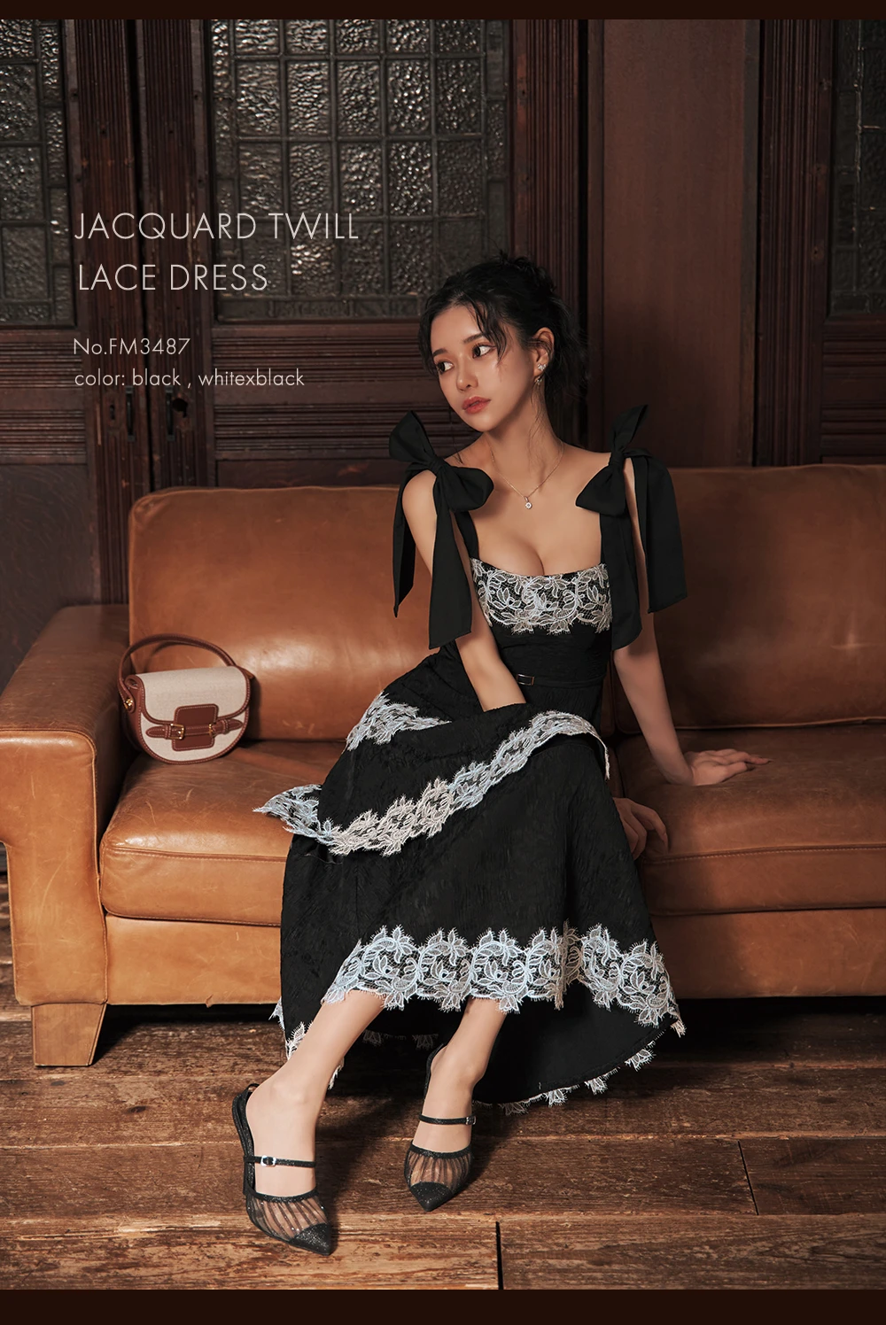 【ROBE de FLEURS/ローブドフルール】ジャガード/ レース/ ティアード/ ワンピース/ ミディアムドレス/ キャバドレス1