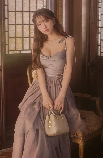 【DEA./ディア】luxe tulle long dress/ リュクス/ チュール/ ロングドレス/ キャバドレス