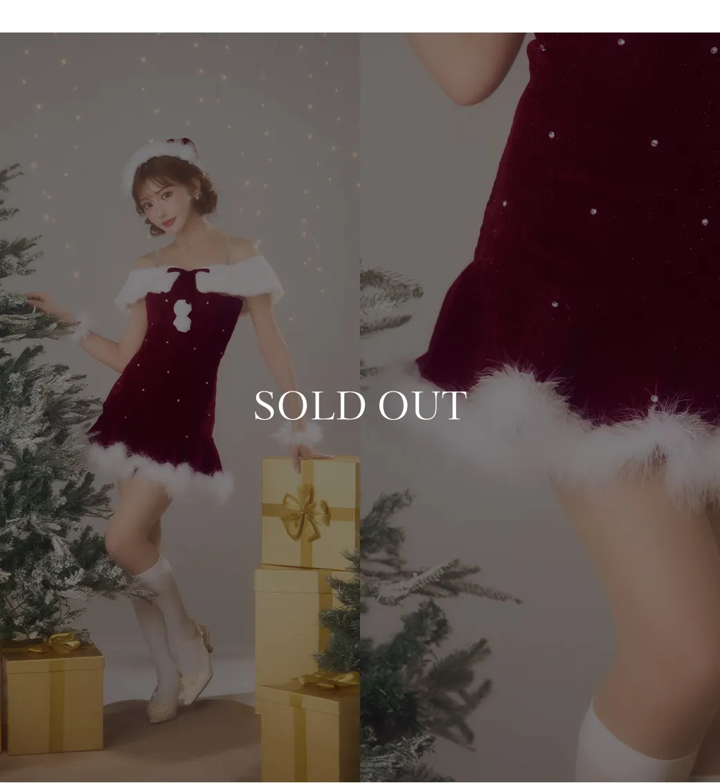 オフショルファービジューマーメイドサンタコスプレ