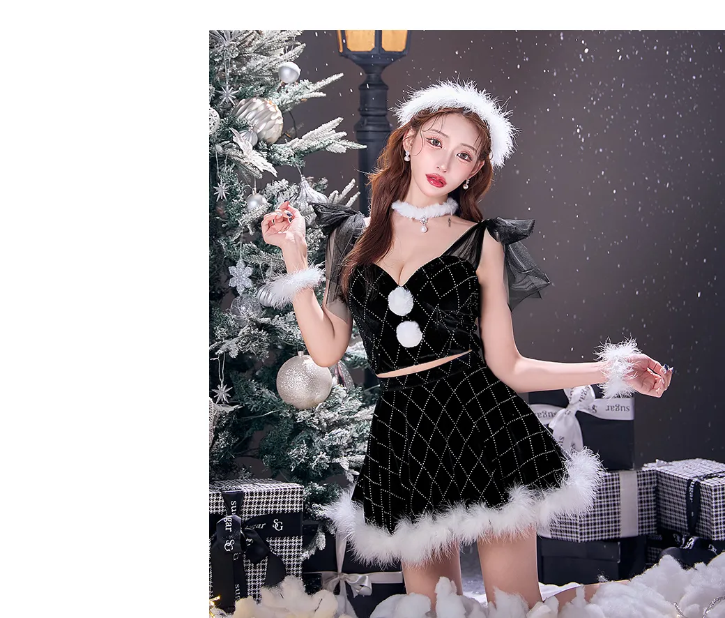 チュールリボンアーガイル風サンタコスプレ