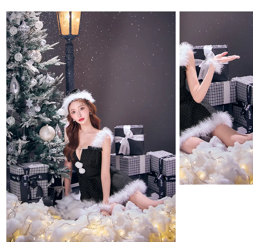 リボンファーサンタコスプレ