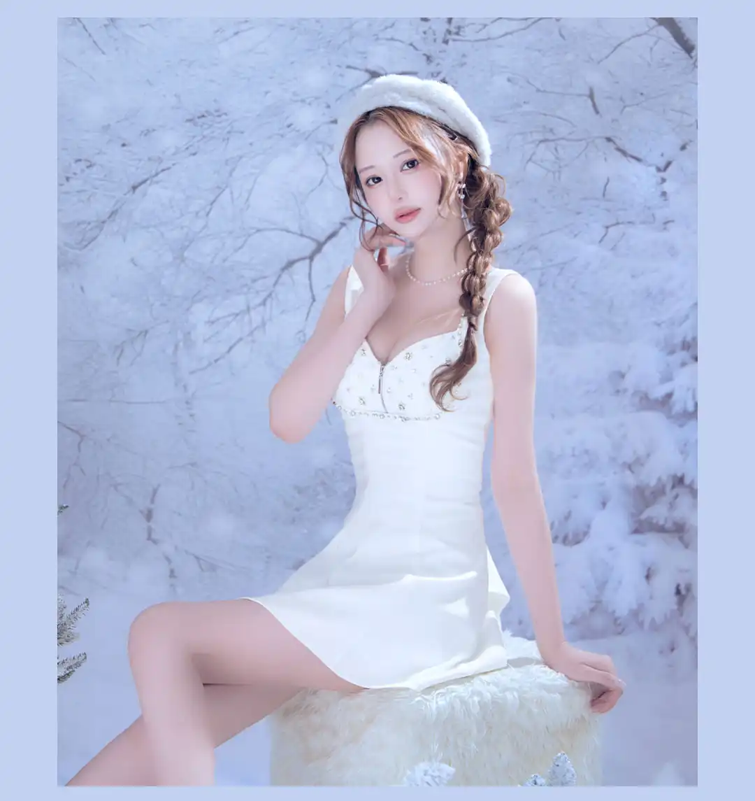 ビジュー/ キャミソール/ ラメ/ パフスリーブ/ バストジップ/ フレア/ セットアップ/ ミニドレス/ キャバドレス4