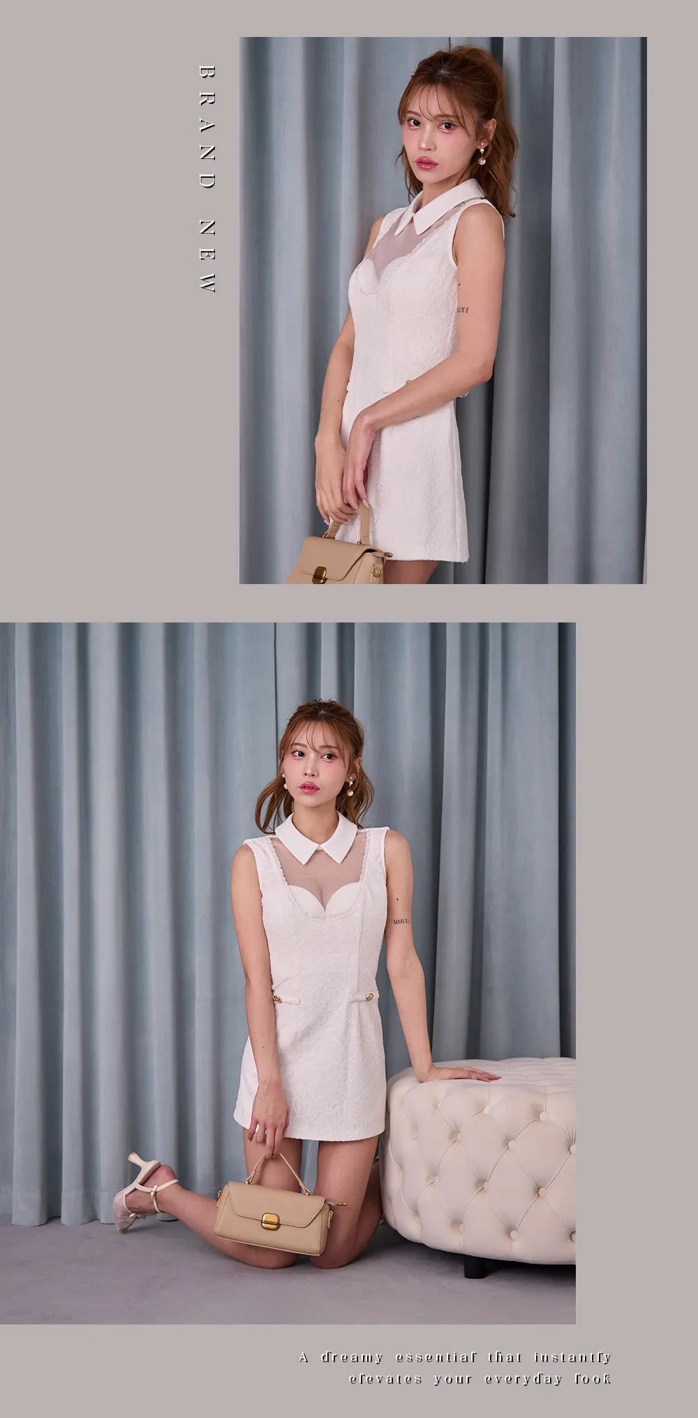 【DEA./ディア】金糸入り/ チェック/ ツイード/ フレア/ ミニドレス/ キャバドレス 2