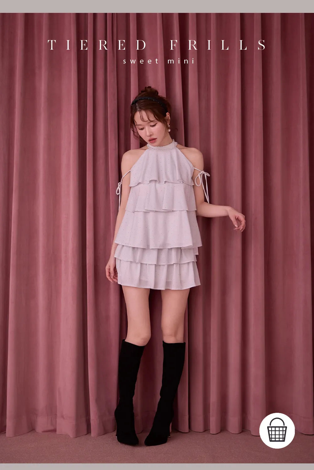 【ERUKEI エルケイ】シンプル/ Vネック/ ノースリーブ/ プリーツ/ Aライン/ フレア/ ワンピース/ ミニドレス/ キャバドレス 1