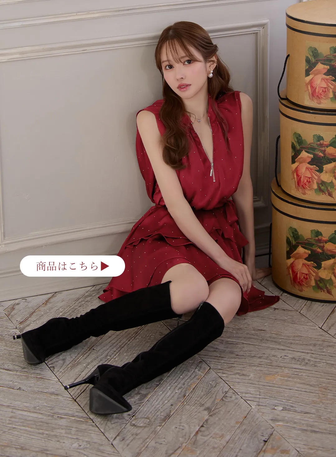 【Glossy/グロッシー】シアー/ ホルターネック/ フレア/ ミニドレス/ キャバドレス1