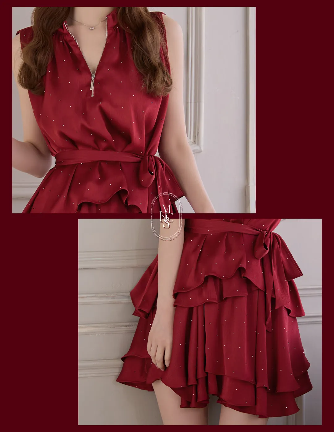 【Glossy/グロッシー】シアー/ ホルターネック/ フレア/ ミニドレス/ キャバドレス3