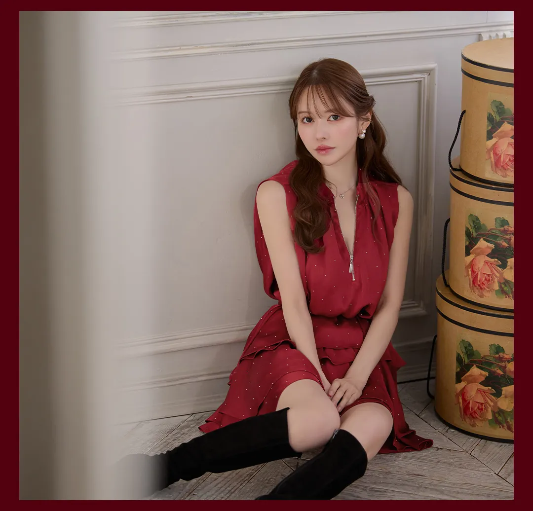 【Glossy/グロッシー】シアー/ ホルターネック/ フレア/ ミニドレス/ キャバドレス4