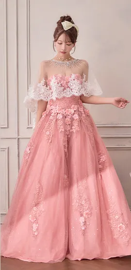 	【JEAN MACLEAN/ジャンマクレーン】チョーカー付き/ オフショル/ シアー/ スパンコール/ レース/ フラワーモチーフ/ フレア/ Aライン/ プリンセス/ ロングドレス/ キャバドレス5