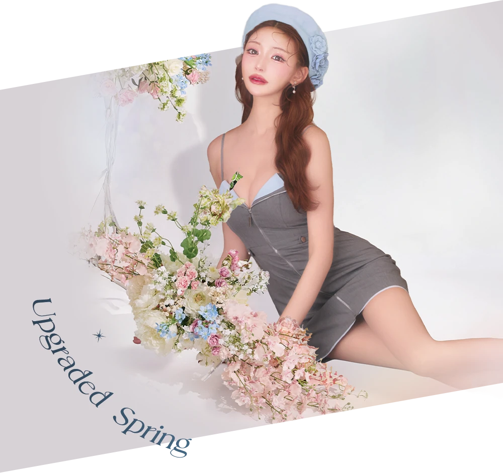 【Glossy/グロッシー】フロントジップ/ 台形/ タイト/ ミニドレス/ キャバドレス6