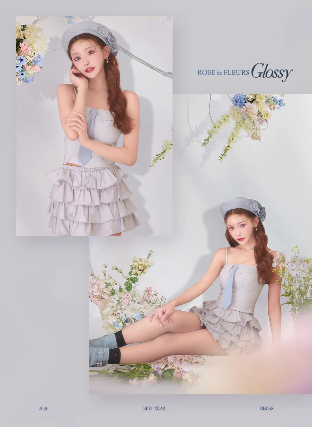 【Glossy/グロッシー】セットアップ/ ネクタイ/ フリル/ ブロード/ ツイル/ ミニドレス/ キャバドレス1