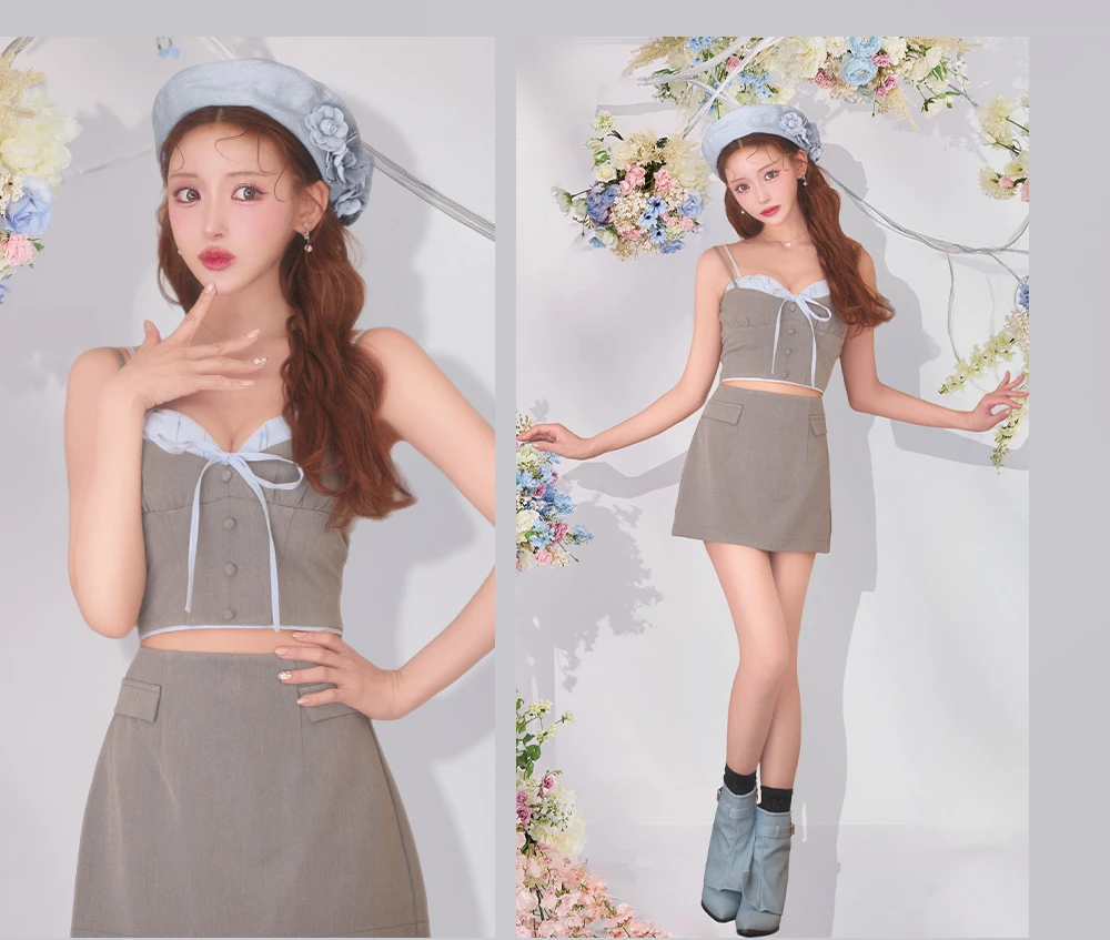 【Glossy/グロッシー】バイカラー/ キャミ/ レイヤード/ セットアップ/ タイト/ ミニドレス/ キャバドレス7