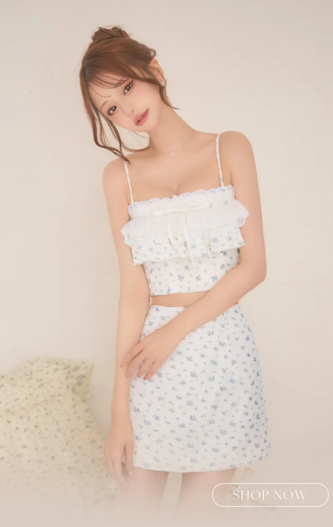 【ROBE de FLEURS/ローブドフルール】小花柄/ レース/ フリル/ セットアップ/ タイト/ ミニドレス/ キャバドレス6