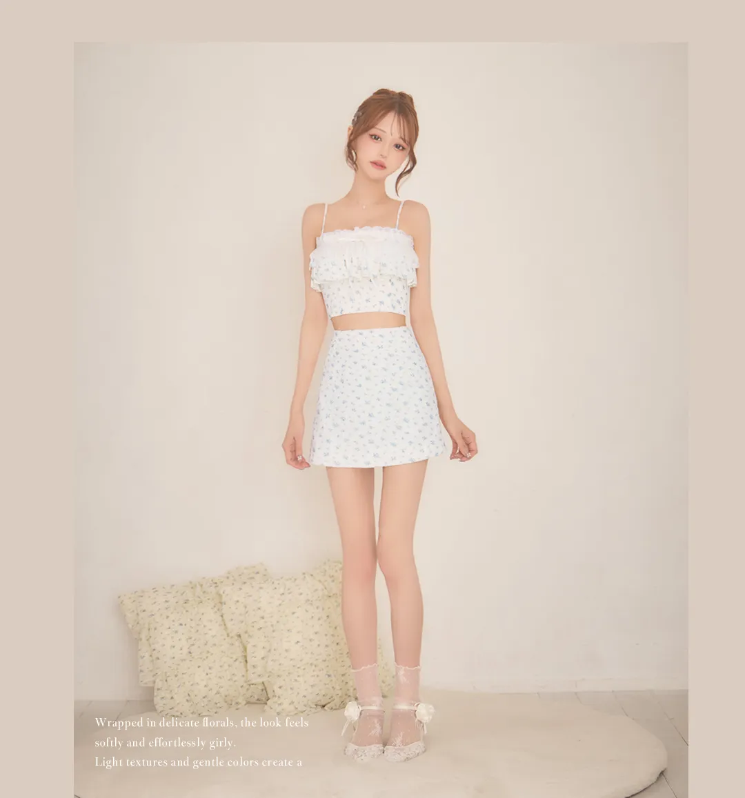 【ROBE de FLEURS/ローブドフルール】小花柄/ レース/ フリル/ セットアップ/ タイト/ ミニドレス/ キャバドレス8
