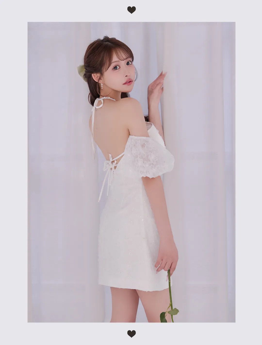 ガーリー / オフショル / レース / ミニドレス / フェミニン / 甘め / キャバドレス / 上品可愛い / 夜ドレス / 華やか 4