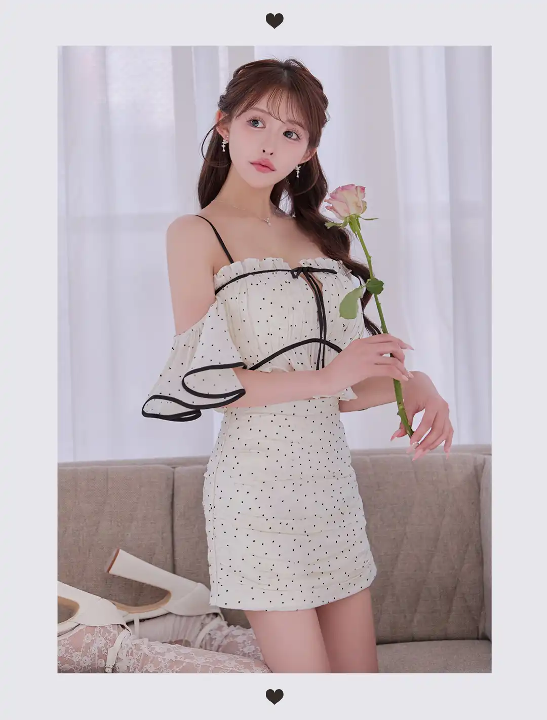 ガーリー / ビスチェ風 / リボン / ミニドレス / フェミニン / 甘めデザイン / キャバドレス / 可愛い系 / 上品 / 華奢見え 4