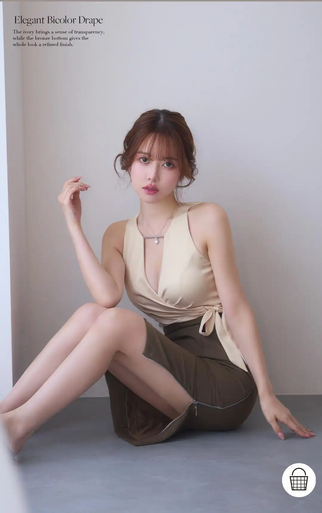 バックオープン起毛ニットフレアミニキャバドレス