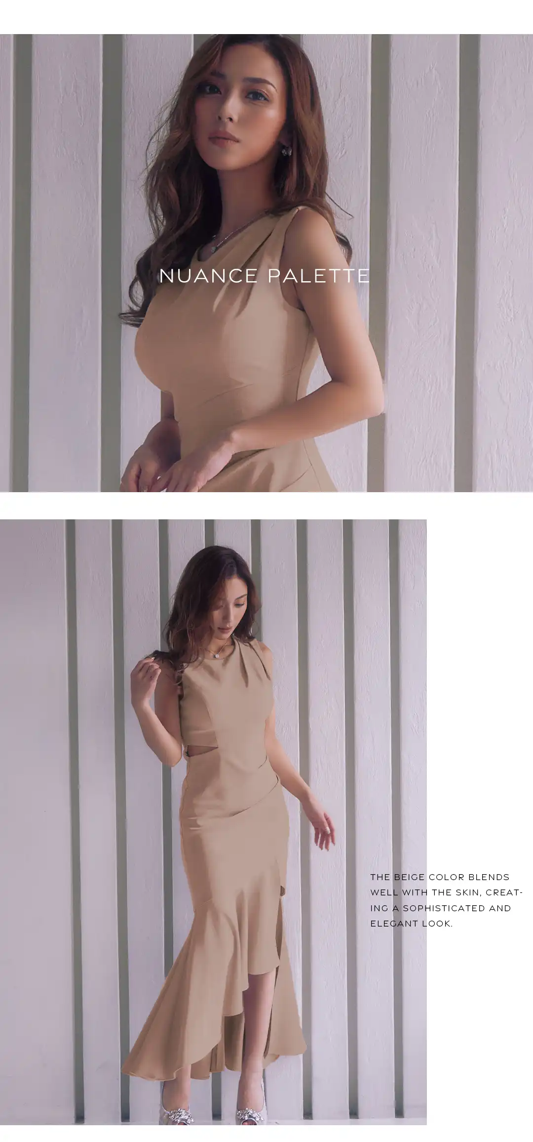 バックオープン起毛ニットフレアミニキャバドレス