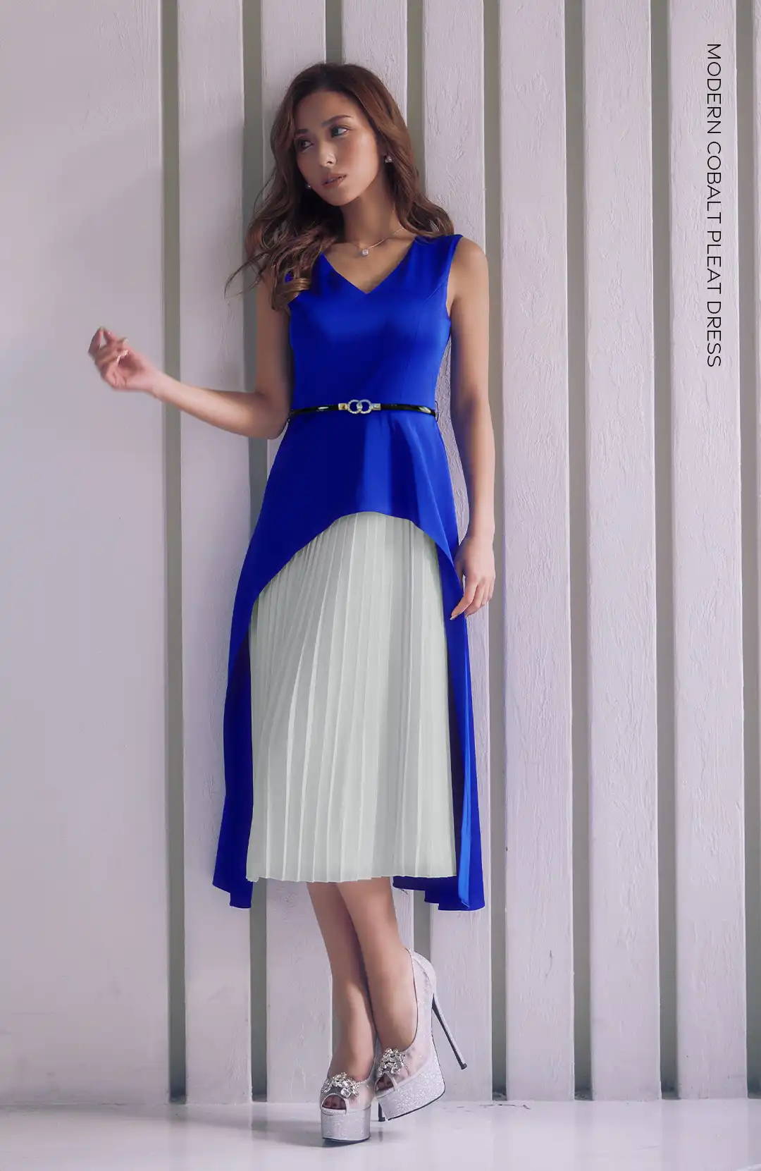 バックオープン起毛ニットフレアミニキャバドレス