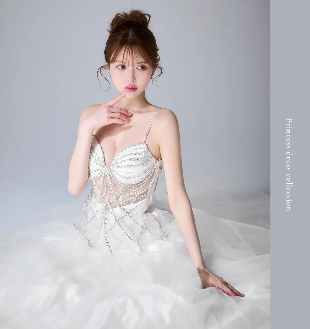 【JEAN MACLEAN/ジャンマクレーン】ラインストーン/ ビジュー/ パール/ シアー/ チュール/ キャミソール/ フレア/ Aライン/ プリンセス4