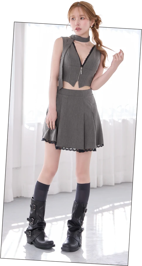 【Glossy/グロッシー】フロントジップ/ 台形/ タイト/ ミニドレス/ キャバドレス4