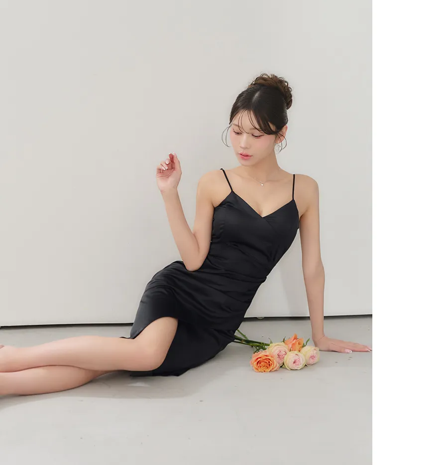 【Glossy/グロッシー】アームウォーマー付き/ リブニット/ フロントボタン/ タイト/ ミニドレス/ キャバドレス