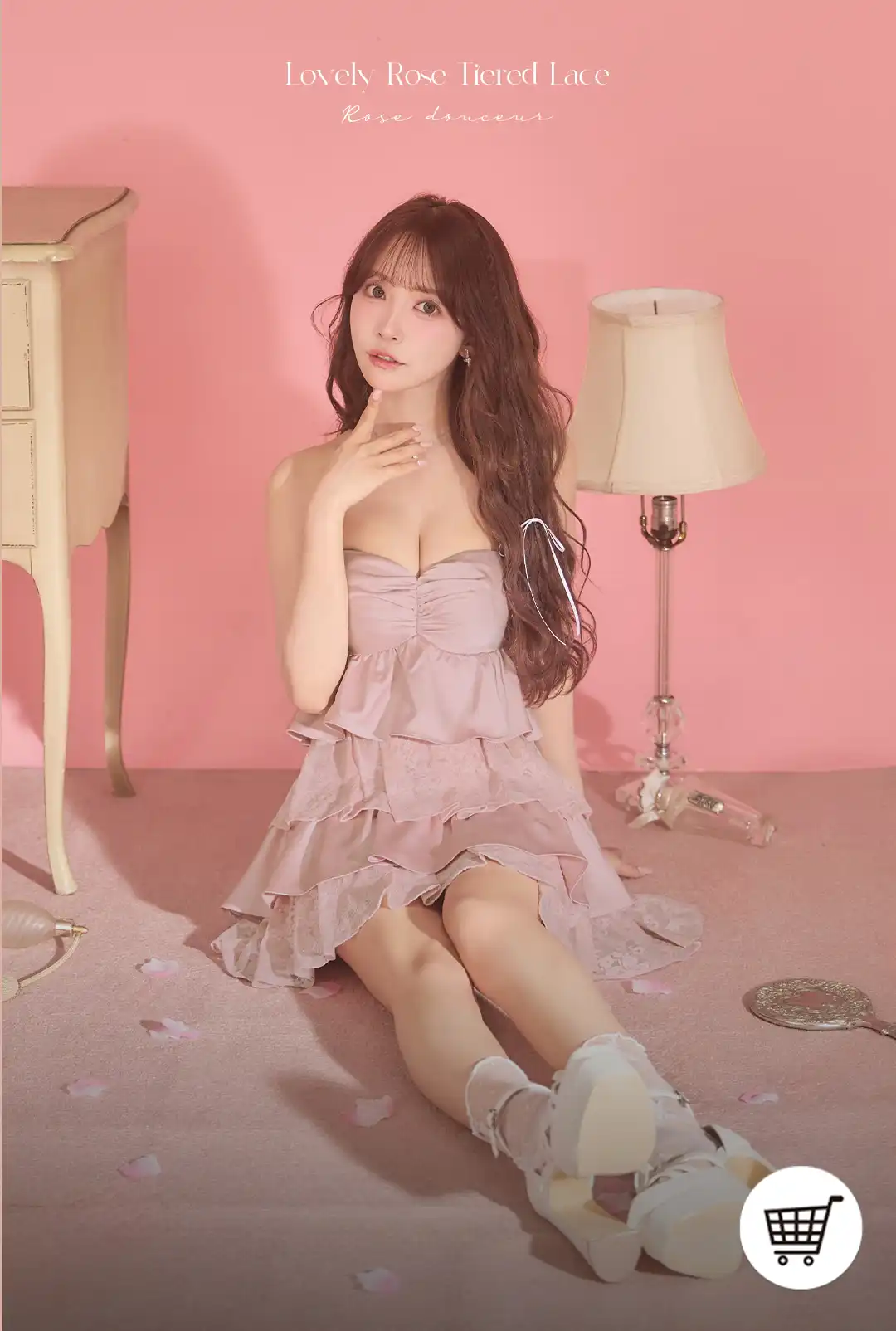 バックオープン起毛ニットフレアミニキャバドレス