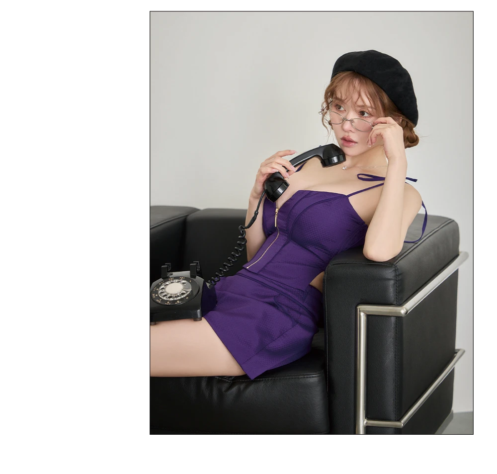 【Glossy/グロッシー】ワンカラー/ キルティング/ ショルダーリボン/ セットアップ/ ミニドレス/ キャバドレス4