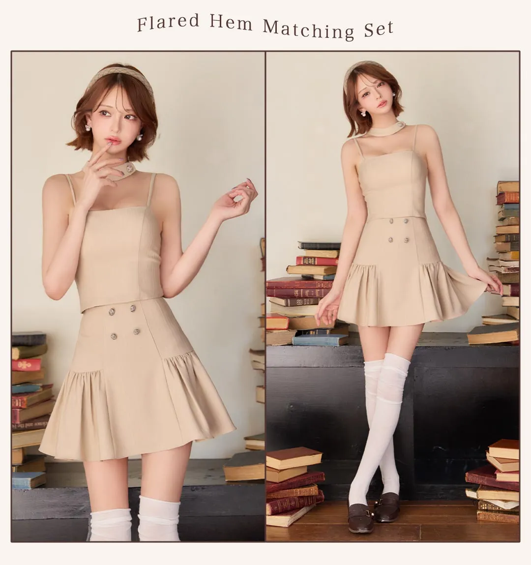 【ANGEL R/エンジェルアール】チョーカーデザイン/ ボタン/ セパレート/ Aライン/ フレア/ マイクロミニドレス/ キャバドレス