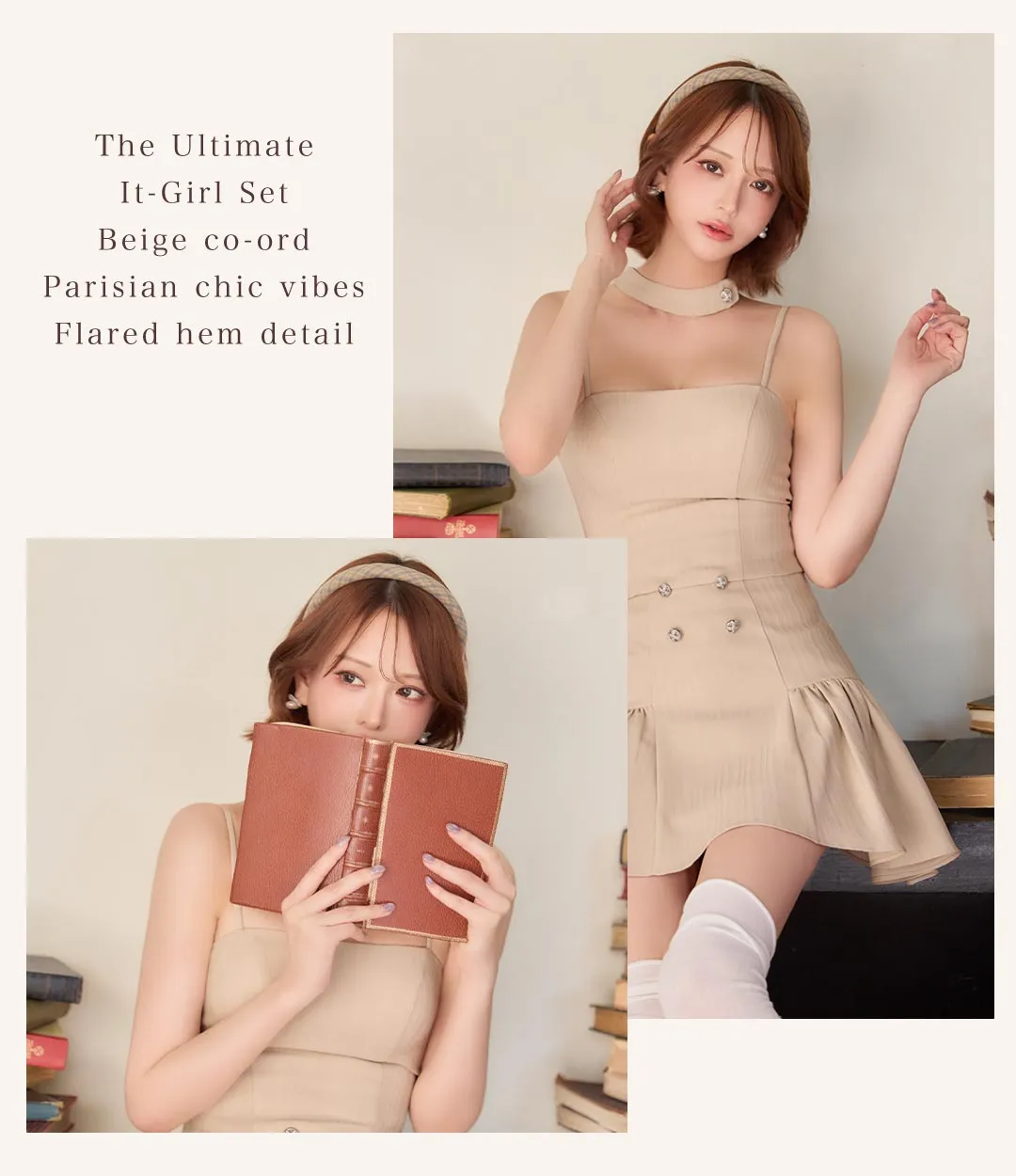 【ANGEL R/エンジェルアール】チョーカーデザイン/ ボタン/ セパレート/ Aライン/ フレア/ マイクロミニドレス/ キャバドレス