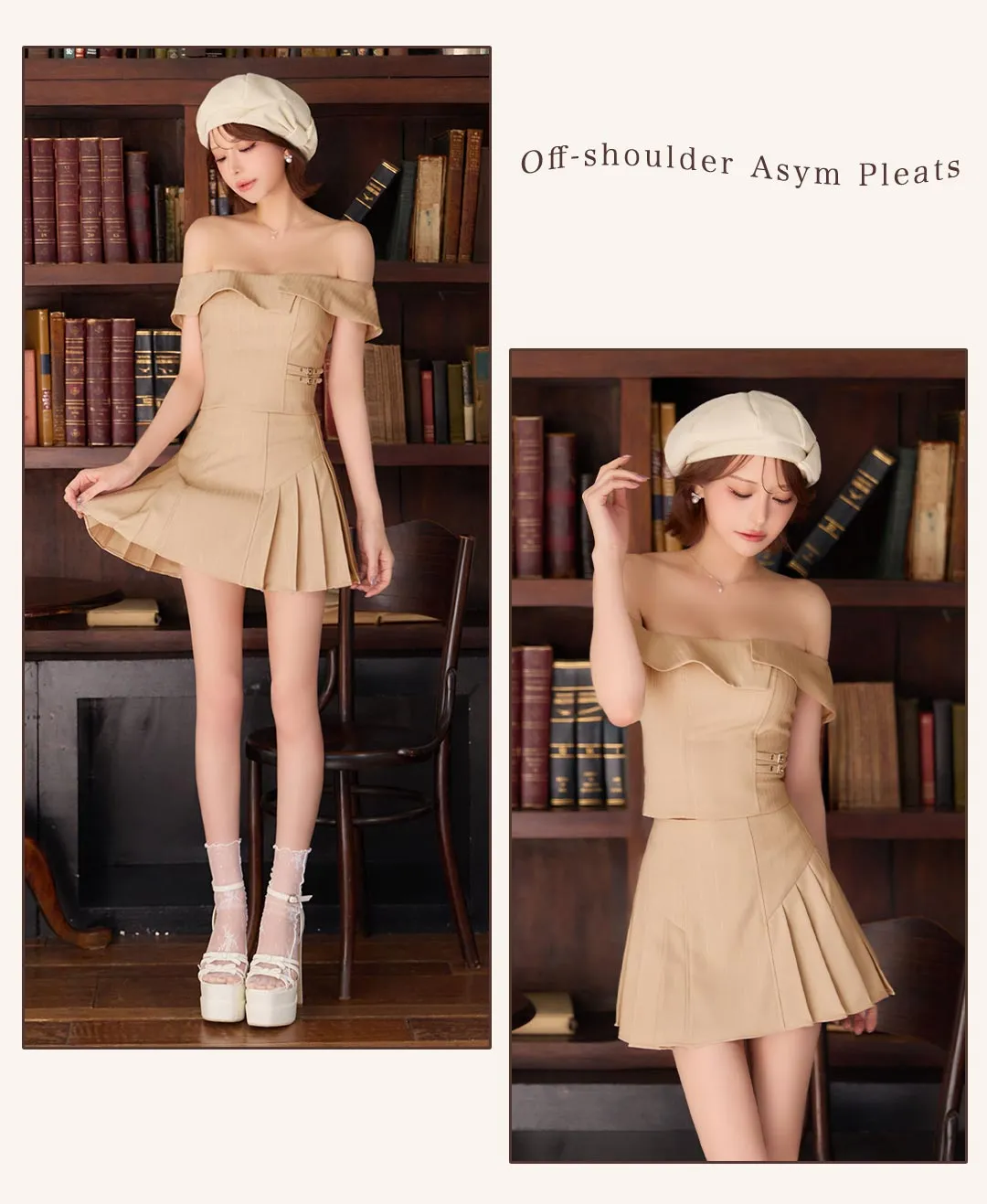 【ANGEL R/エンジェルアール】オフショル/ レイヤードデザイン/ プリーツ/ セパレート/ Aライン/ フレア/ マイクロミニドレス/ キャバドレス