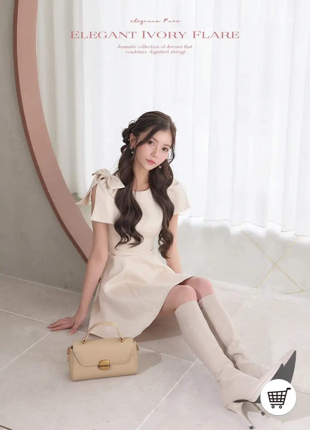 バックオープン起毛ニットフレアミニキャバドレス