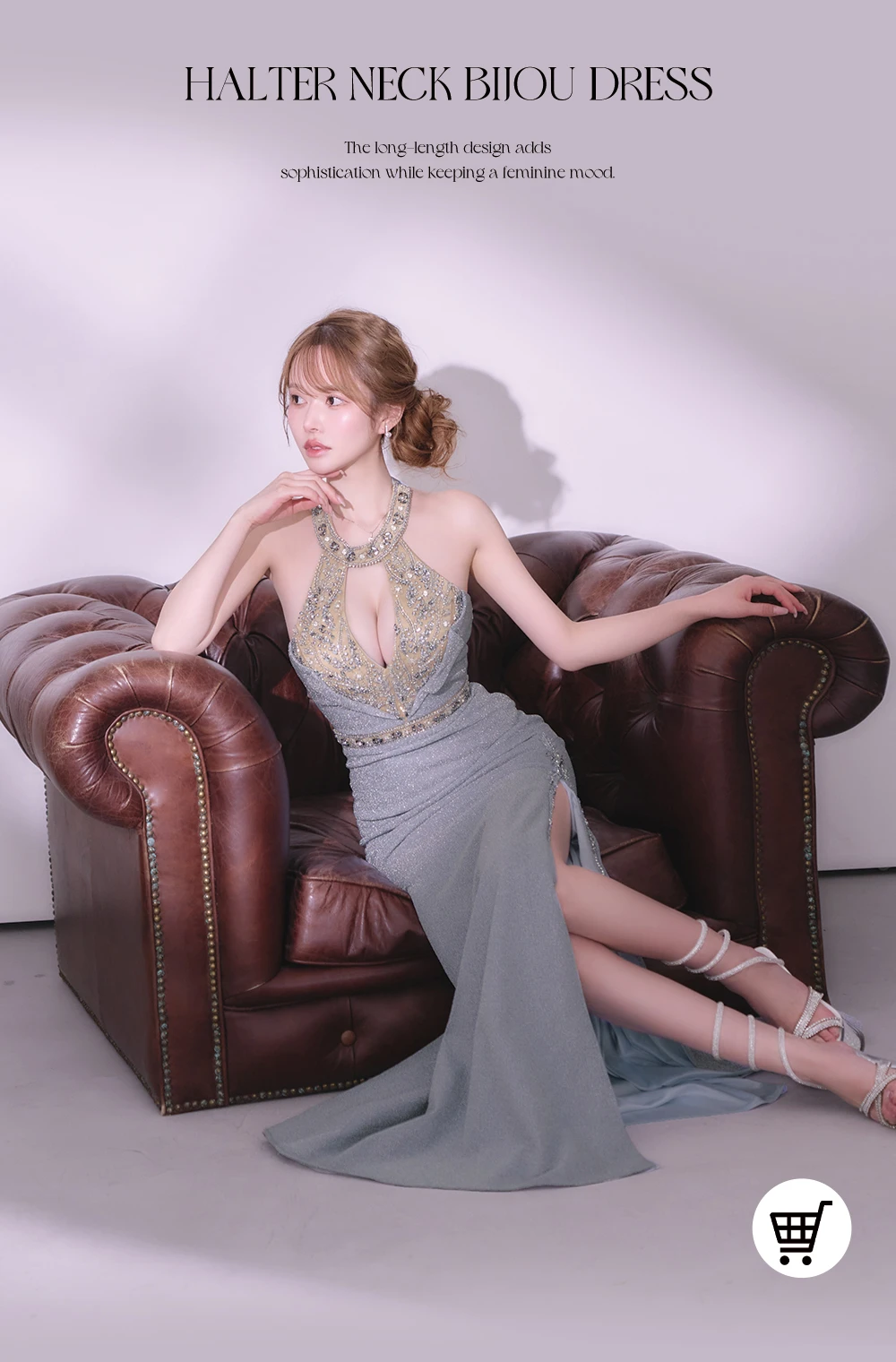 バックオープン起毛ニットフレアミニキャバドレス1