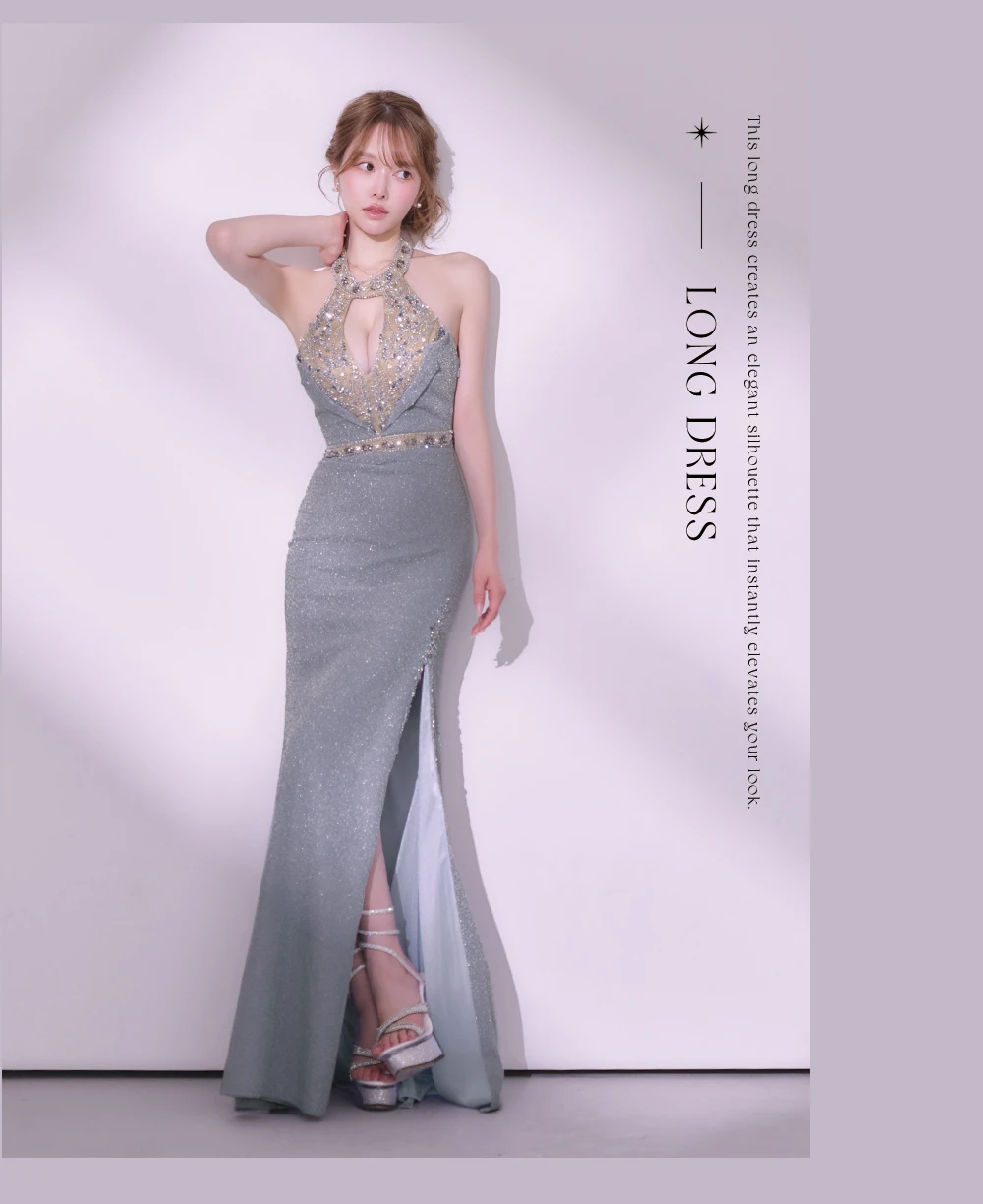 バックオープン起毛ニットフレアミニキャバドレス4