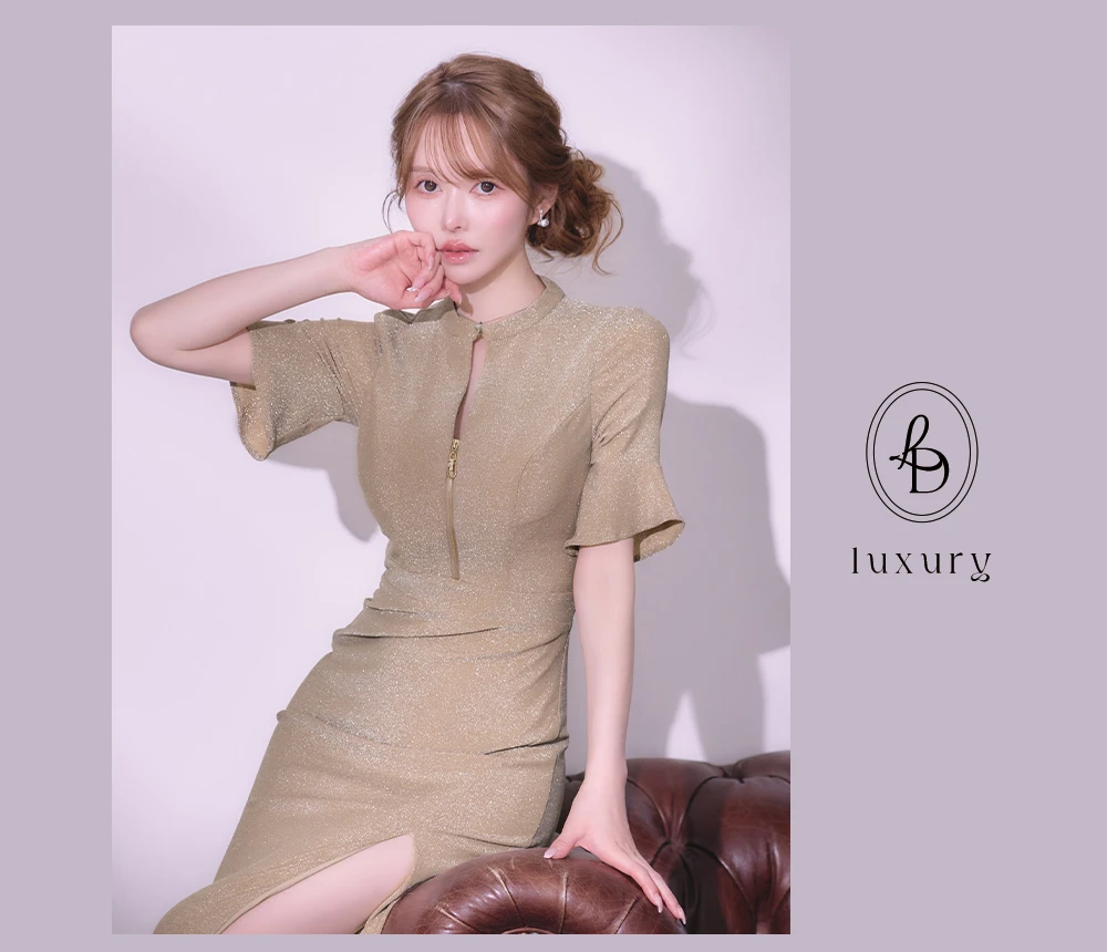 バックオープン起毛ニットフレアミニキャバドレス3