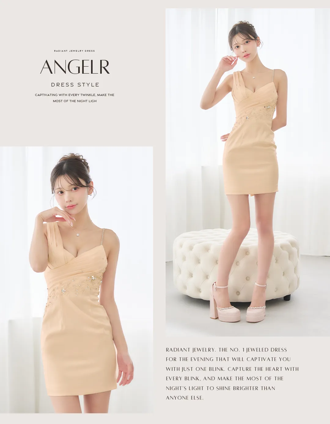 ワンショルダードレス 刺繍ビジュー タイトミニ 上品セクシー 3