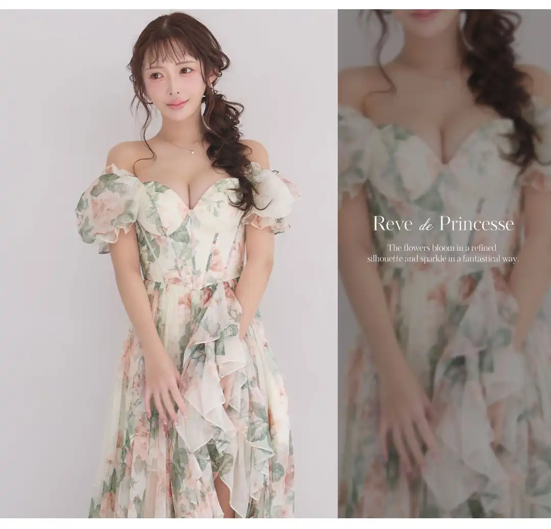 バックオープン起毛ニットフレアミニキャバドレス