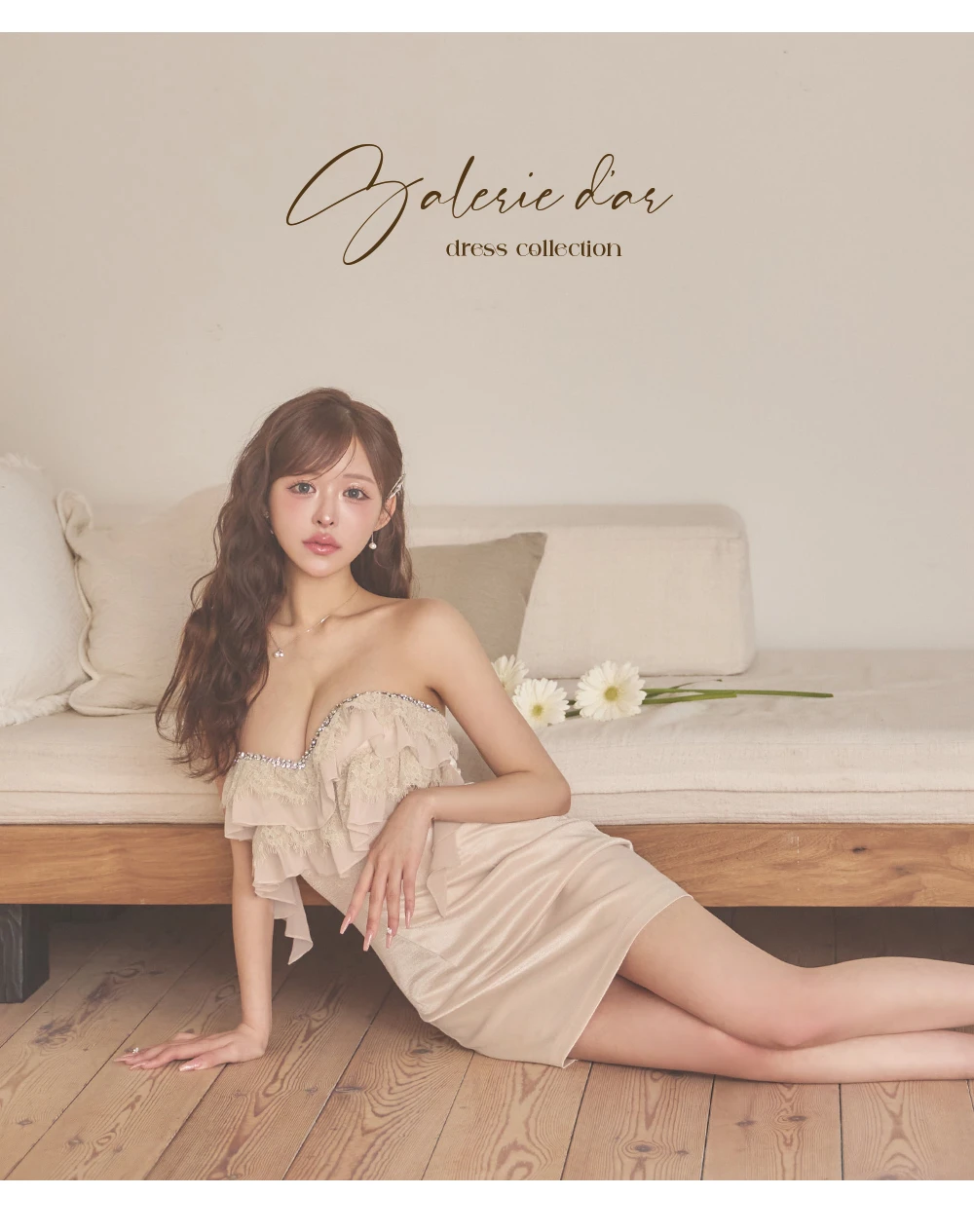 【ANGEL R/エンジェルアール】ベアトップ/ フリル/ レース/ ビジュー/ タイト/ マイクロミニドレス/ キャバドレス 4