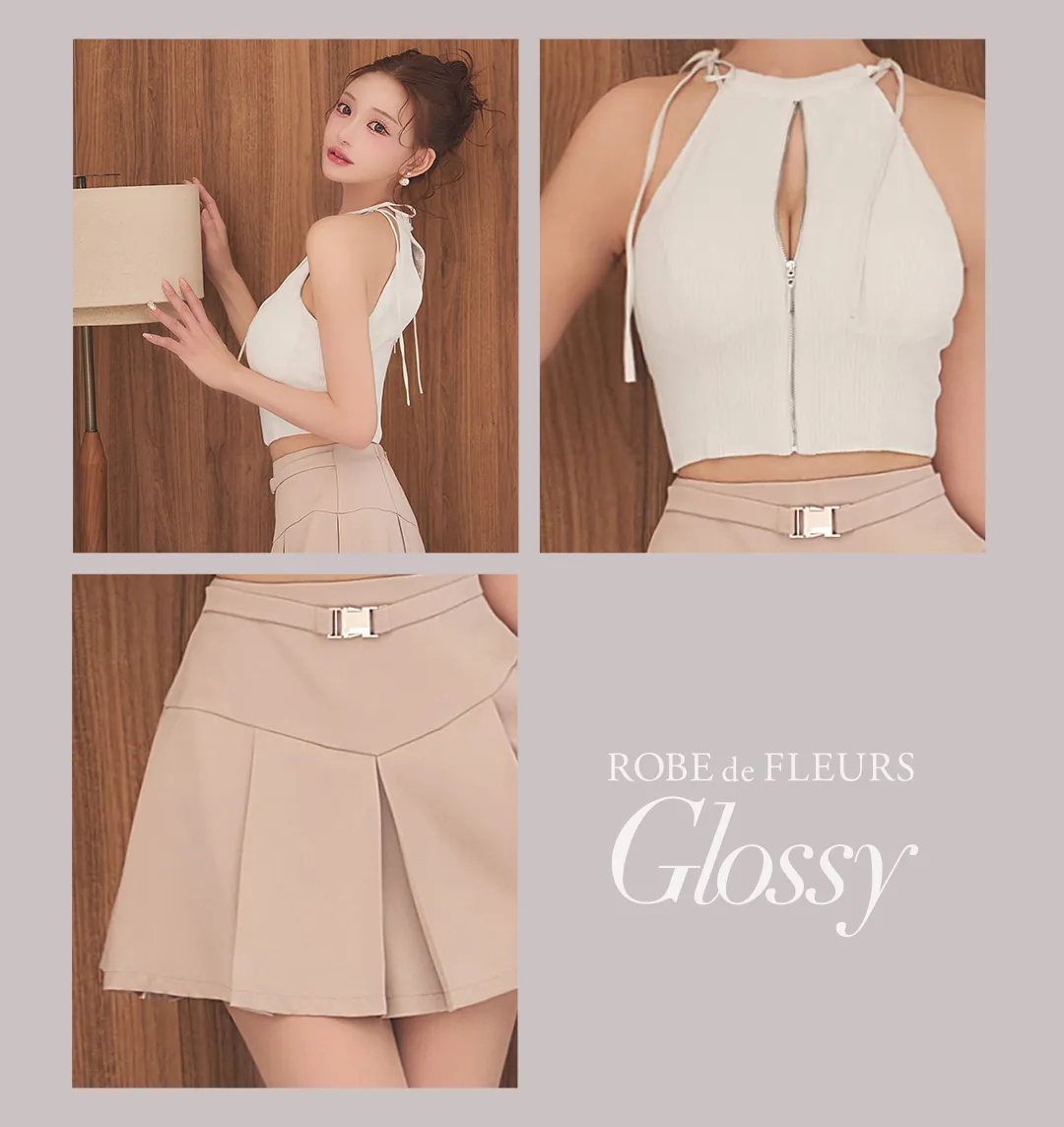 【予約商品/3月上旬発送予定】XSサイズあり【Glossy/グロッシー】バイカラー/ アメスリ/ ストレッチ/ セットアップ/ ミニドレス/ キャバドレス