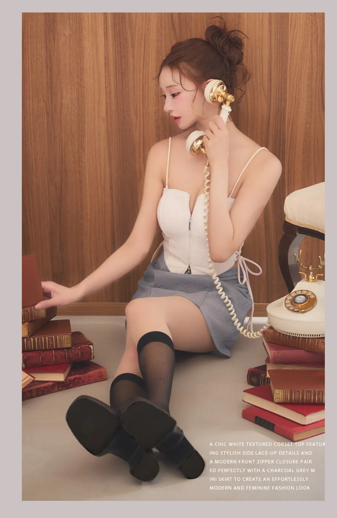 【予約商品/3月上旬発送予定】XSサイズあり【Glossy/グロッシー】サイドレースアップ/ バイカラー/ ツーピース/ ミニドレス/ キャバドレス